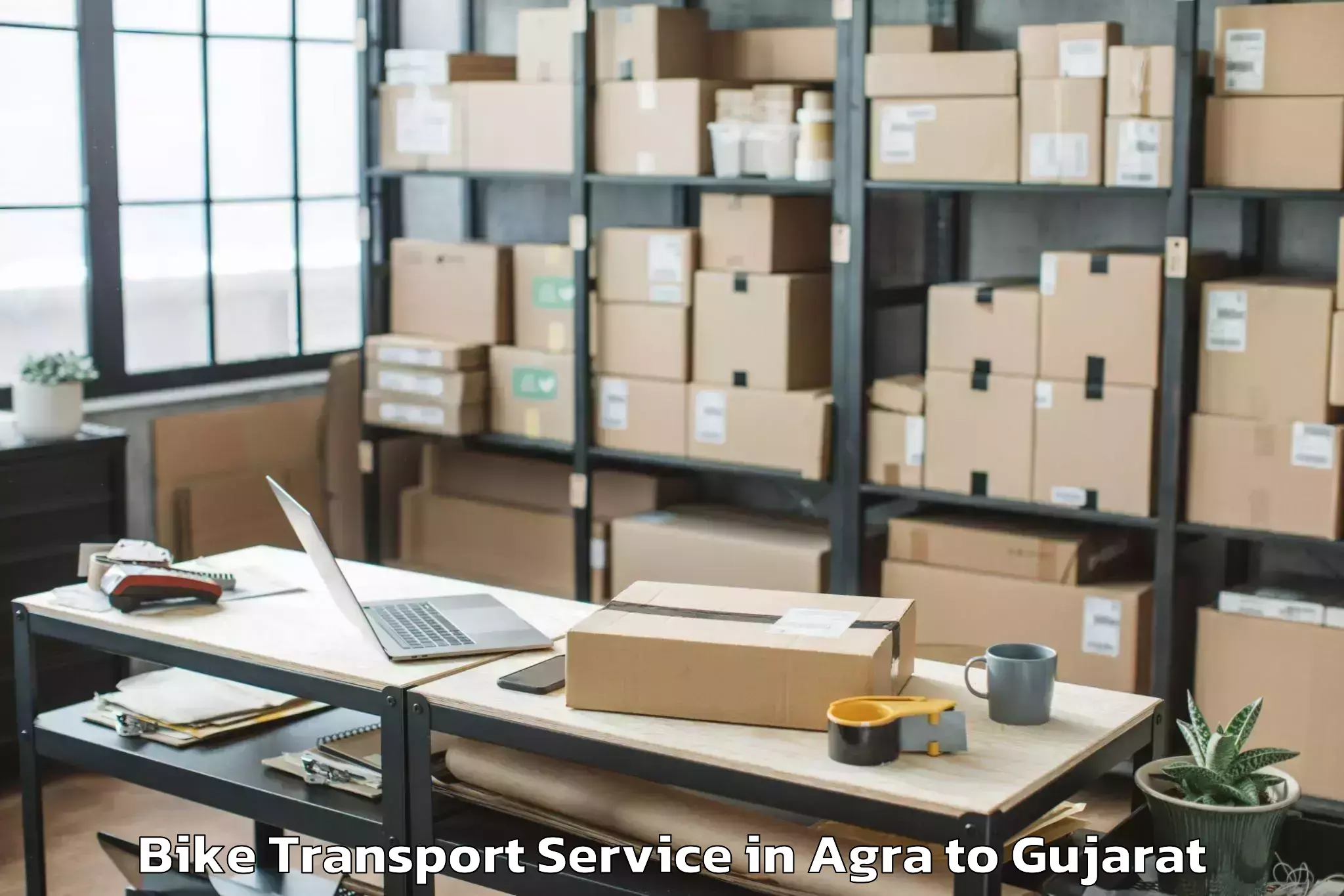 Book Agra to Mahesana Bike Transport Online